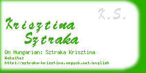 krisztina sztraka business card